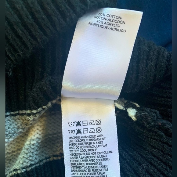 Lucky Brand Black Gray White Long Sleeve Knit Sweater Size XXL - Picture 10 of 10